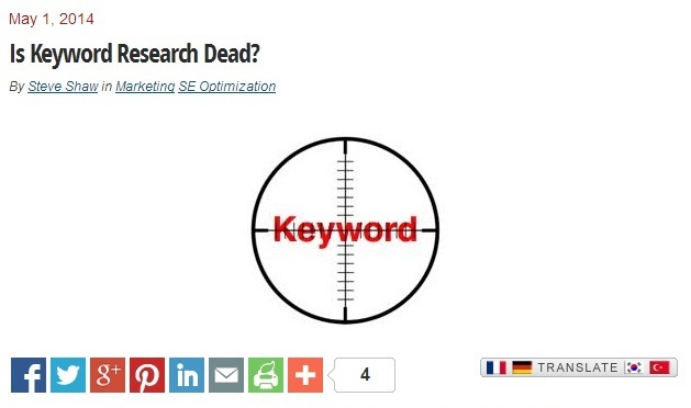 Keyword Research Dead