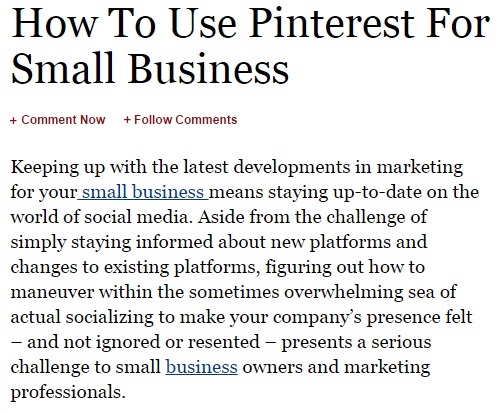 Pinterest for Small Business